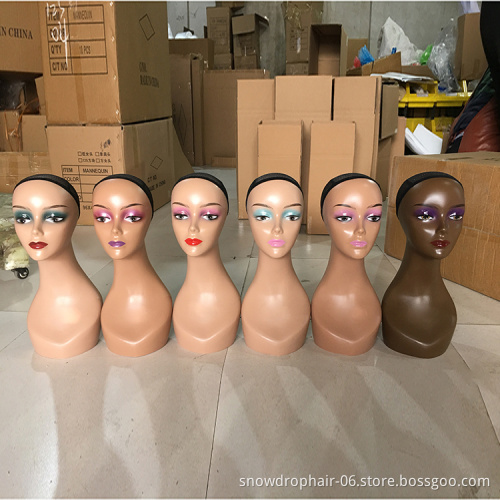 Pvc Half Body Fashion Mannequin Head Display With Shoulders For Makeup Jewelry Wigs Display Wholesale